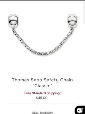 Thomas Sabo Silver Classic Safety Chain for Bracelets